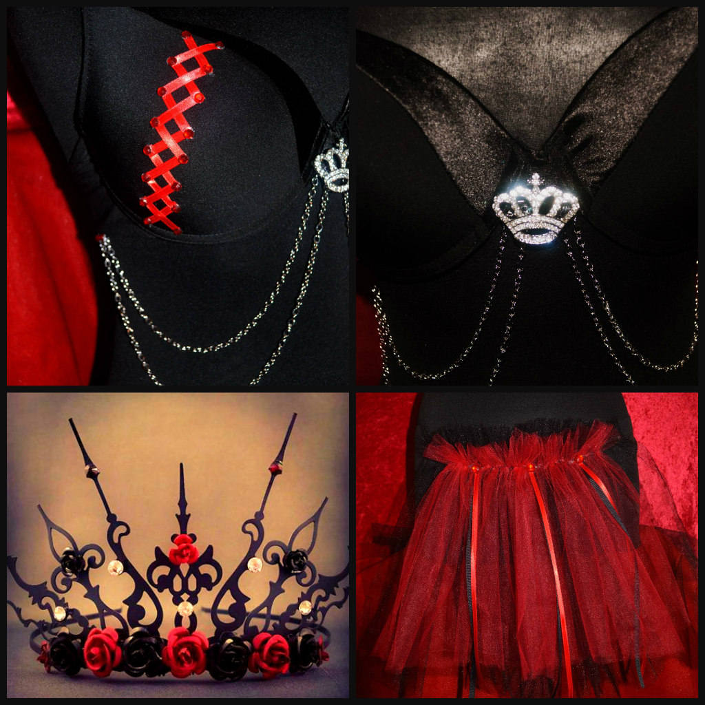 Mittelalter Korsett Kette Prinzessin Rave Bh in Schwarz Und Rot Mittelalter Korsett Kette Prinzessin Rave Bh in Schwarz Und Rot von JayPeaCrafts