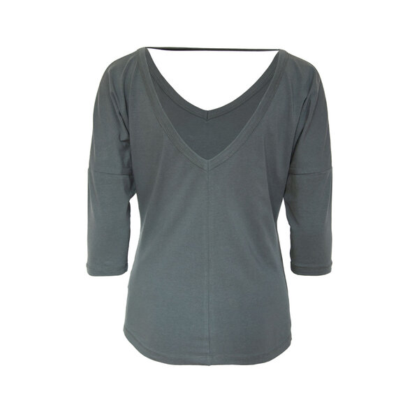 Jaya CHANTAL - ¾ Shirt aus elastischer Biobaumwolle mit V-Neck von Jaya