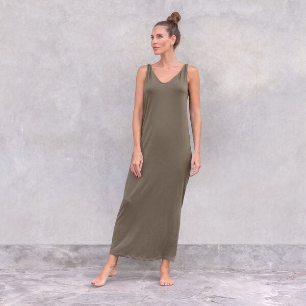 Jaya LEA - elegantes Sommerkleid in Maxi-Länge aus weich fließendem Tencel/Biobaumwoll Mix von Jaya