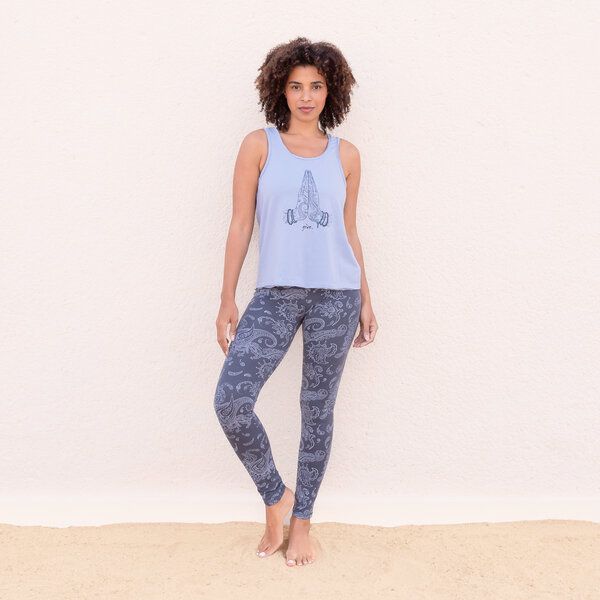 Jaya LEGGINGS LEELA PAISLEY - Hohe Taille Leggings, elastische BioBaumwolle, Paisley-Print in hellerer/dunklerer Farbabstufung von Jaya