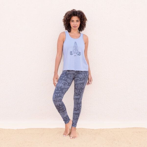 Jaya LEGGINGS LEELA PAISLEY - Hohe Taille Leggings, elastische BioBaumwolle, Paisley-Print in hellerer/dunklerer Farbabstufung von Jaya