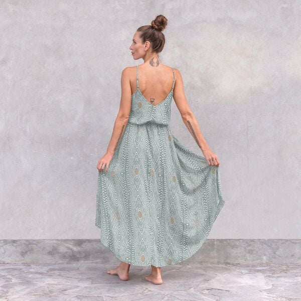 Jaya MAXIKLEID ESTELLE - Damen - Luftig-leichtes Maxikleid mit Allover-Blütenprint aus weichfließender Rayon-Viskose ideal für den Urlaub von Jaya