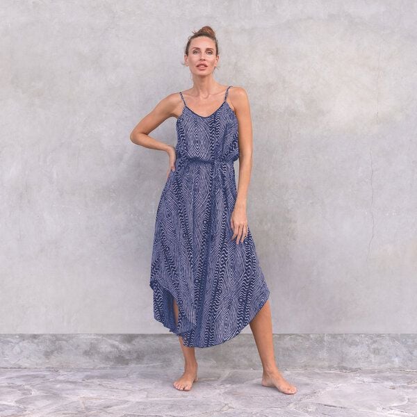 Jaya MAXIKLEID ESTELLE - Damen - Luftig-leichtes Maxikleid mit Allover-Blütenprint aus weichfließender Rayon-Viskose ideal für den Urlaub von Jaya