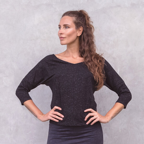 Jaya ROMY LUREX - Damen - 3/4 Shirt für Yoga und Freizeit aus Biobaumwolle von Jaya