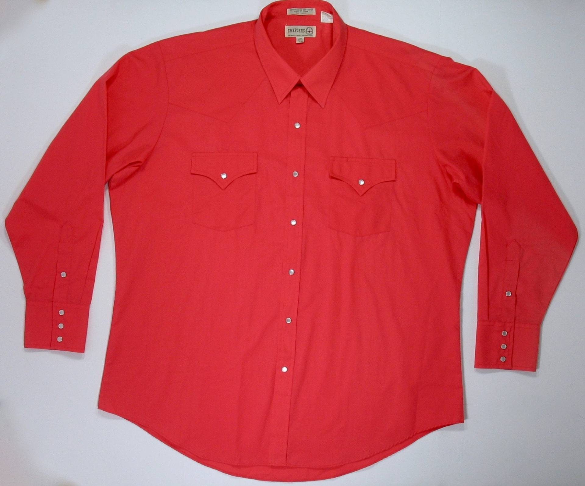 Sheplers Cowboy Shirt, Xl Pearl Snap, Western Wear, Rot Pink Country 70Er 80Er Jahre von JaybrrdsWhatnots