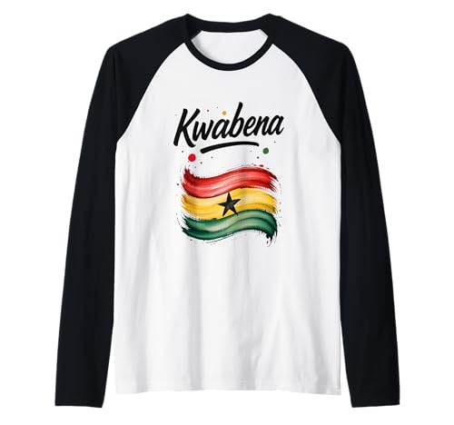 Herren Kwabena Ghana Flagge Ghanaer Name Geburtstagsgeschenk Raglan von Jaydu Ghanian Geburtstag Name Kwabena