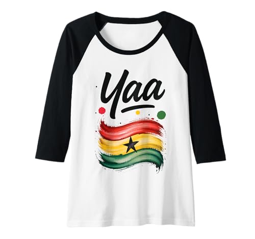 Damen Yaa Ghana Flagge Ghanaian Name Geburtstagsgeschenk Raglan von Jaydu Ghanian Geburtstagsname Yaa