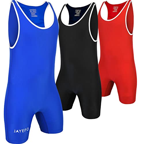 Jayefo Sport Kinder Wrestling Singlet für Jugend Jungen Kinder Uniform, Blau, Small Jayefo Sport Kinder Wrestling Singlet für Jugend Jungen Kinder Uniform, Blau, Small von Jayefo