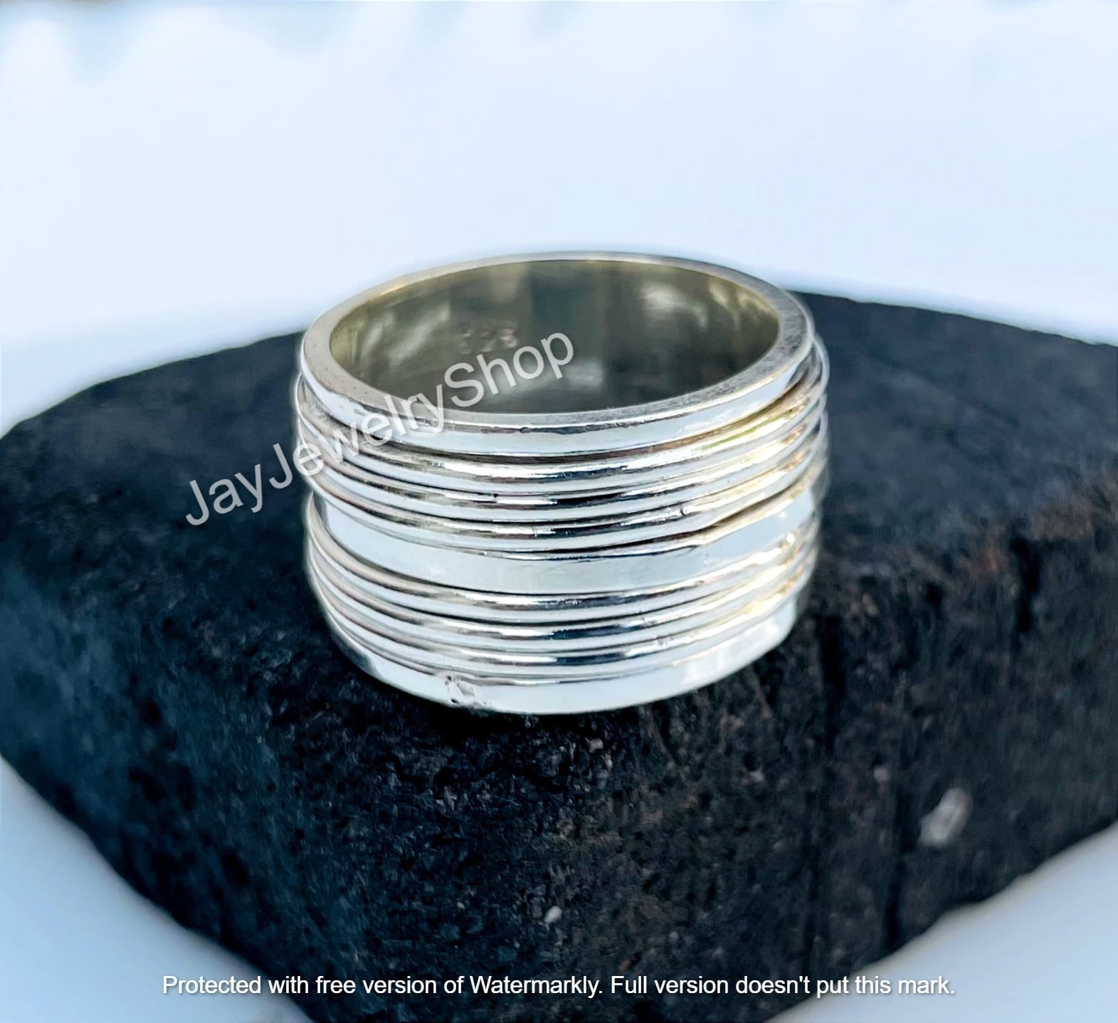 Mehrringe Silberring, Sterling Silber Spinner Ring, Frauen Spinnband, Meditation Geschenk Für Sie von JayjewelryShop