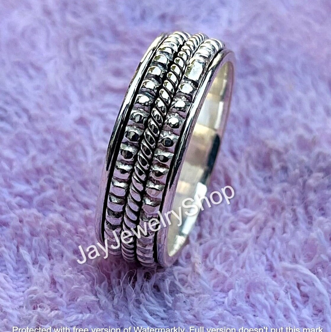 Silberring, Angst Sterling Silber Spinner Ring, Frauen Spinnband, Meditation Geschenk Für Sie von JayjewelryShop