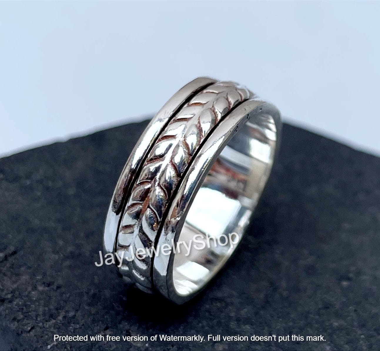 sterling Silber Spinner Ring, Frauen Spinnband, Meditation Gehämmert Geschenk Für Sie von JayjewelryShop