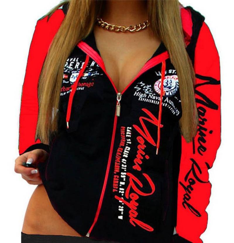 Jaylvis Collegejacke Damen Collegejacke Sweatjacke Sportjacke Joggingjacke mit Kapuze mit Kapuze von Jaylvis