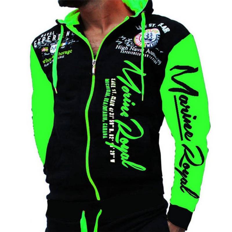 Jaylvis Collegejacke Herren Sweatjacke Sportjacke Joggingjacke mit lässiger Kapuze Marine Royal von Jaylvis