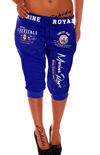 Jaylvis Damen Bermuda Short Capri Kurze 3/4 Hose Sommer Marine Royal Neu B.3484 (40 (M), Blau) von Jaylvis