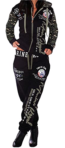 Jaylvis Damen Jogginganzug Training Sportanzug 2tlg Set Fitness ARMS A.2254 (Camouflage, Numeric_52) von Jaylvis