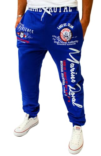 Jaylvis Herren Jogginghose lang Baumwolle Sweatpants H.512 Blau-Weiss M von Jaylvis