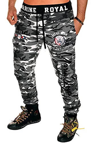 Jaylvis Herren Jogginghose lang Baumwolle Sweatpants H.512 3XL, Camou/Hell-schwarz von Jaylvis