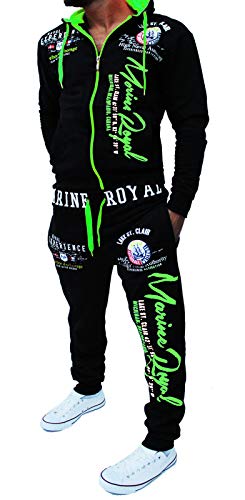 Jaylvis Herren Trainingsanzug Jogginganzug Sportanzug Streetwear Jogger Hausanzug A.2074 Schwarz-Grün S von Jaylvis