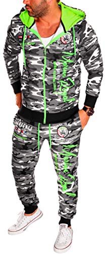 Jaylvis Herren Trainingsanzug Jogginganzug Sportanzug Streetwear Jogger Hausanzug A.2074 (XS, Camou-Grün) von Jaylvis