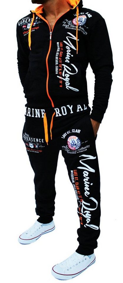 Jaylvis Jogginganzug Marine Royal Herren Trainingsanzug Sportanzug Streetwear Fitness, Jacke mit Kapuze von Jaylvis