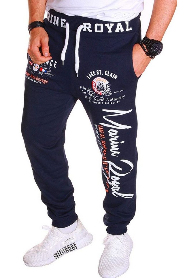 Jaylvis Jogginghose Herren Trainingshose Sport Hose Camouflage Uni Marine Royal von Jaylvis