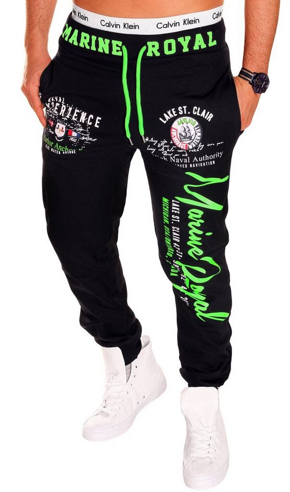 Jaylvis Jogginghose Herren Trainingshose Sport Hose Camouflage Uni Marine Royal Elastikbund mit Tunnelzug von Jaylvis