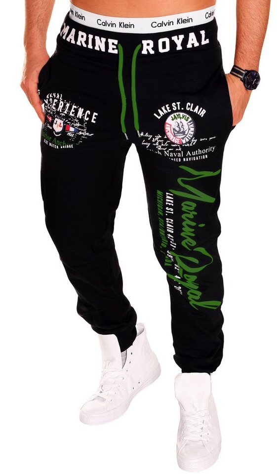 Jaylvis Jogginghose Herren Trainingshose Sport Hose Camouflage Uni Marine Royal Elastikbund mit Tunnelzug von Jaylvis
