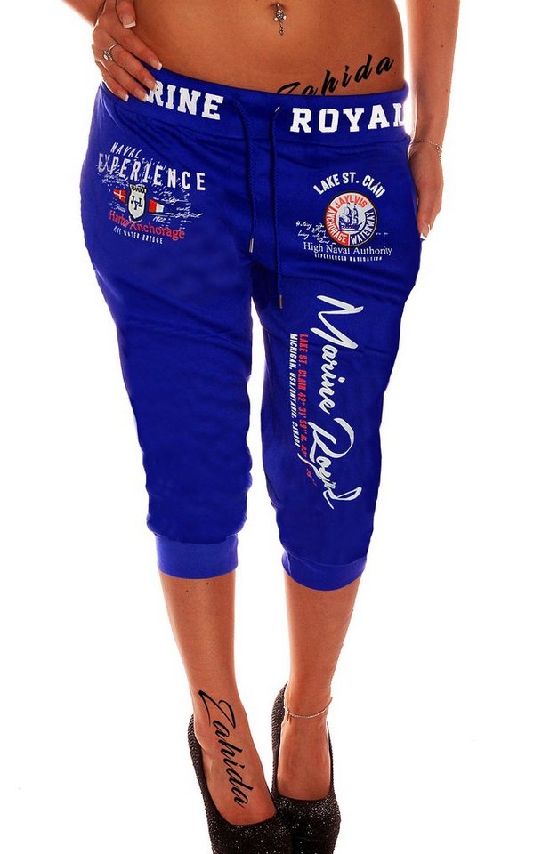 Jaylvis Sweatshorts Damen Short Bermuda Kurze Jogginghose 3/4 Hose Sport Marine Royal von Jaylvis