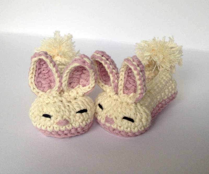 Gehäkelte Baby Häschen Booties Baumwolle Neugeborene Ostern Geschenk von Jayneanncrochet