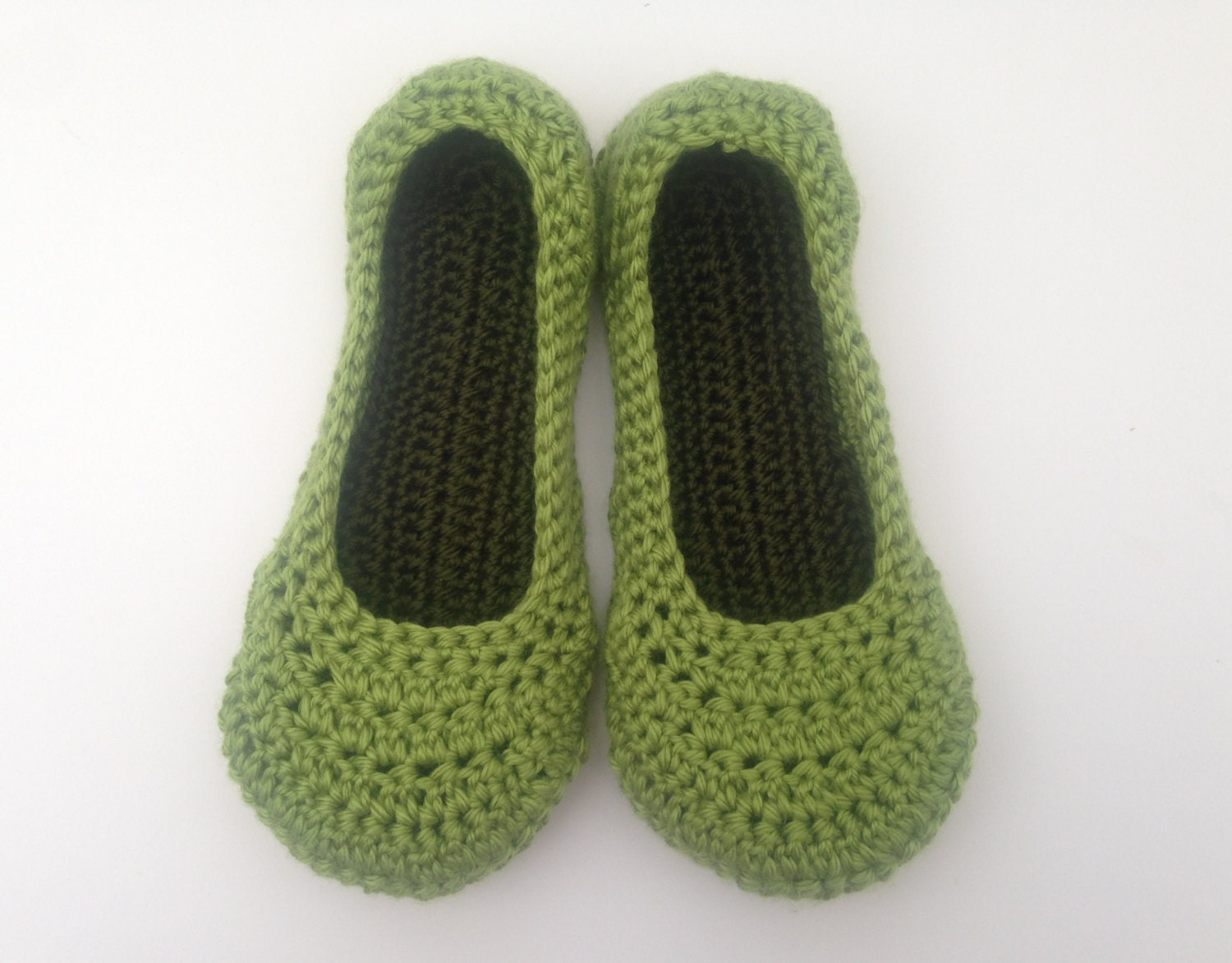 Gehäkelte Hausschuhe Chartreuse Grüne Hausschuhe Mit Anti-Rutsch-Sohle von Jayneanncrochet