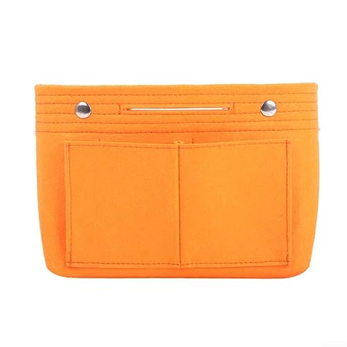 Kosmetiktasche mit großer Kapazität, Filz-Make-up-Tasche, multifunktional, Druckknopf-Aufbewahrungstaschen, Kosmetik-Reise-Organizer für Frauen, 24 x 15 x 8 cm, Orange von Jayruit