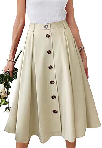 JayscreateEU Sommerrock Damen Lang Hohe Taille Rock Knielang A Linie Damen Mit Taschen Herbst Rock mit Fransen von JayscreateEU