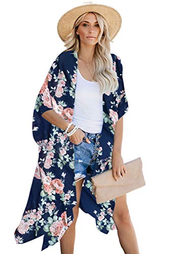 JayscreateEU Damen Kimono Cardigan Sommer Cover up Bikini Bluse Boho StrandCardigan Fledermausärmel Chiffon Strickjacke Strandkleidung. von JayscreateEU