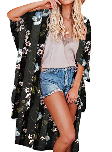 JayscreateEU Damen Kimono Cardigan Sommer Cover up Bikini Bluse Boho StrandCardigan Fledermausärmel Chiffon Strickjacke Strandkleidung. von JayscreateEU