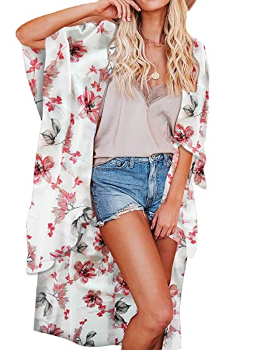 JayscreateEU Damen Kimono Cardigan Sommer Cover up Bikini Bluse Boho StrandCardigan Fledermausärmel Chiffon Strickjacke Strandkleidung. von JayscreateEU