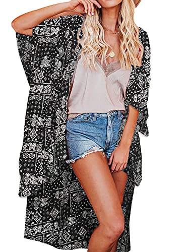 JayscreateEU Damen Kimono Cardigan Sommer Cover up Bikini Bluse StrandCardigan Fledermausärmel Chiffon Strickjacke Strandkleidung. von JayscreateEU