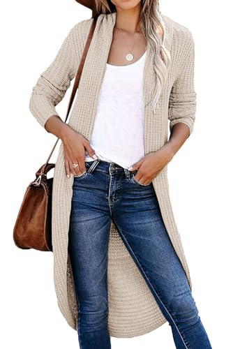 JayscreateEU Strickjacke Damen Grobstrick Strickmantel strickcardigan Lange Damen Herbst Winter Casual Open Front Sweater von JayscreateEU