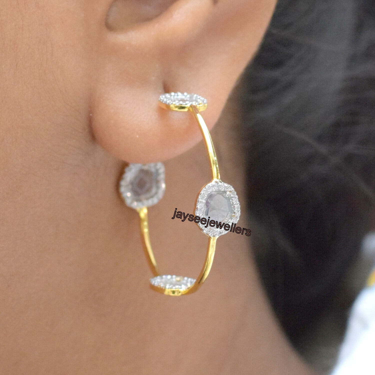 Echte Scheibe Diamant Ohrring Minimalist 925 Sterling Silber Handmade Ohrringe Brautjungfer Schmuck Geschenk Hochzeitsgeschenk Echte Scheibe Diamant Ohrring Minimalist 925 Sterling Silber Handmade Ohrringe Brautjungfer Schmuck Geschenk Hochzeitsgeschenk von Jayseejewellers