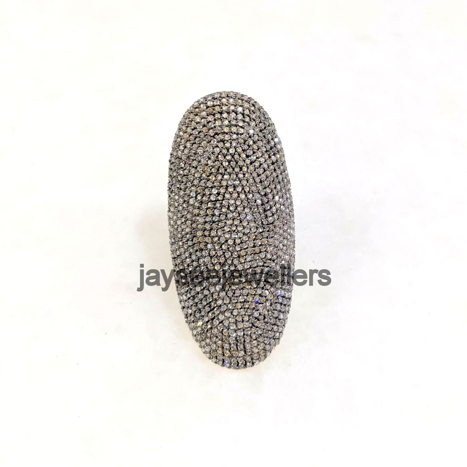 Echter Diamant Ring, Pave 925 Sterling Silber Verlobungsring, Handgemachter Schmuck Frau Geschenk Ehering Für Sie Im Angebot von Jayseejewellers