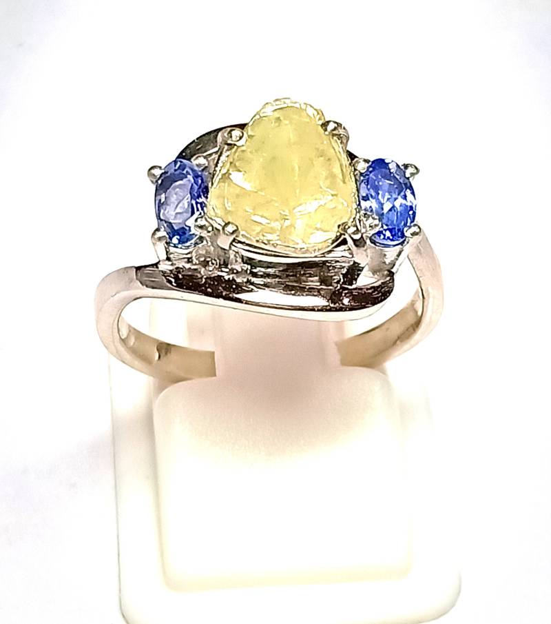 Handgemachter Sterling Silber Tansanit Ring Diamant Rose Cut von Jayseejewellers