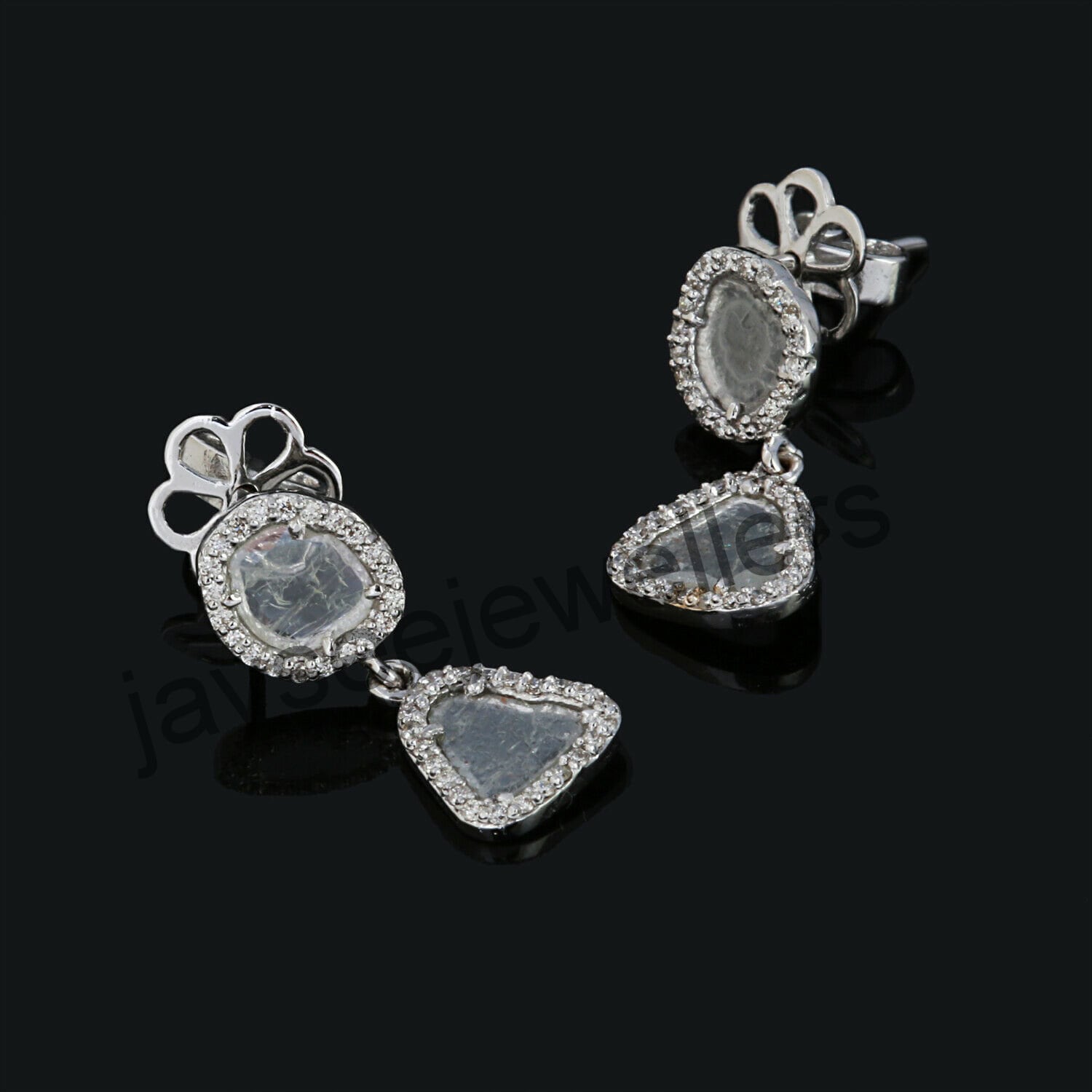 Polki Scheibe Diamant Ohrring Minimalist 925 Sterling Silber Handmade Brautjungfer Schmuck Geschenk Hochzeitsgeschenk von Jayseejewellers
