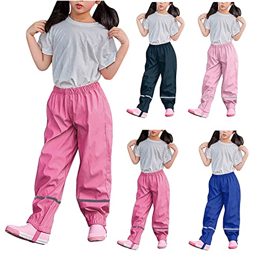 Kinder Regenlatzhose, Wind- und wasserdichte Matschhose Atmungsaktiv Trägern Buddelhose Regenhose Regenkleidung Rain Pants Matschhose für Mädchen Jungen von Jaysis