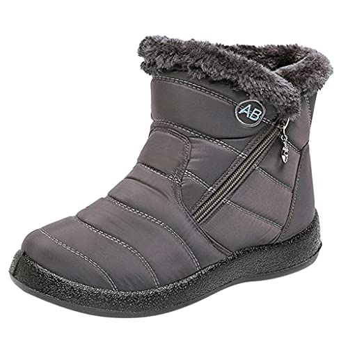 Winterschuhe Schneestiefel Damen Plüsch Warme Gefütterte Winterstiefel mit Reißverschluss Wasserdicht Rutschfeste Outdoor Trekkingschuhe Wanderschuhe Kurzschaft Stiefel Boots Schuhe Sneakers 35-43 von Jaysis