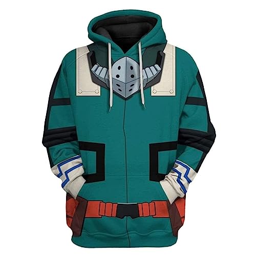 JaywiS My Hero Academia Hoodies Unisex Sweatshirt Lockerer Pullover mit Reißverschluss (Color : B, Size : L) von JaywiS