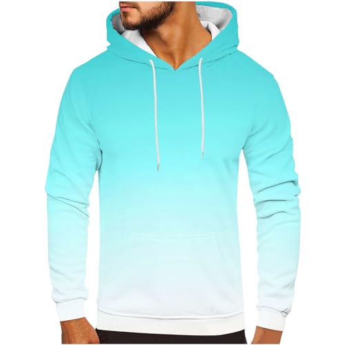 Jayyouu HerrenSweatshirts lässig Farbverlauf essentielle Hoodies modischer Kapuzenpullover mit Kordelzug langärmelig SportHoodieOberteile von Jayyouu