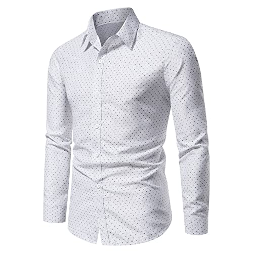 Jayyouu Herrenhemden Business-Casual Bedruckt langärmelig Umlegekragen-Hemd für Männer formell bügelfrei Slim-Fit lockere Button-Down-Hemden für Erwachsene von Jayyouu