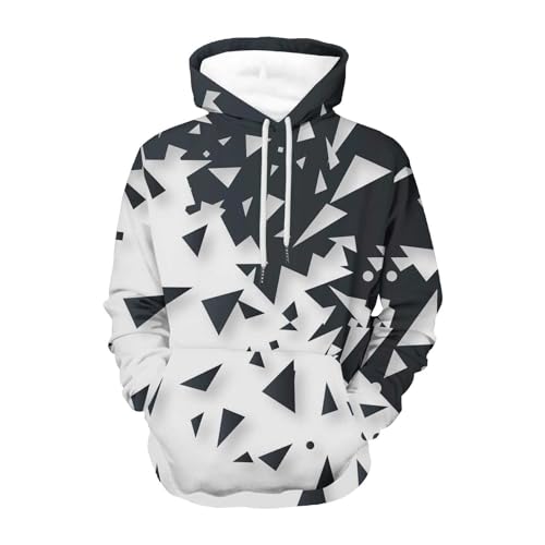 Jayyouu Lässige Kapuzenpullover für Herren Western Retro Ethno Druck Batik Pullover Übergröße Kordelzug Hoodie mit Tasche langärmeliges Sweatshirt von Jayyouu