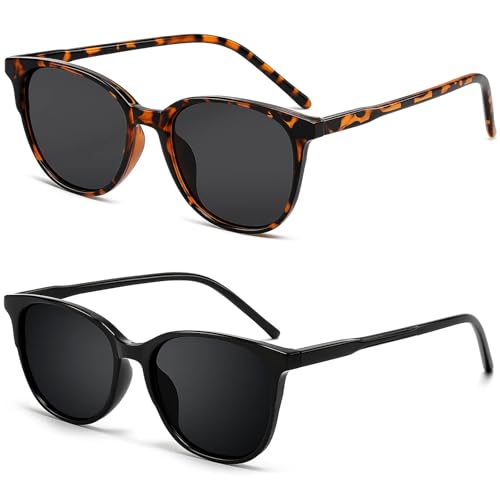 JazRvr 2 Stück sonnenbrille damens, damen sonnenbrilles, polarisierte sonnenbrille damen, sunglasses woman, Damen Sonnenbrille mit UV400 Schutz Umwickeln für Frauen von JazRvr