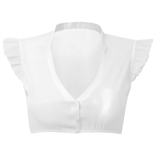 JazRvr Dirndlbluse Flügelärmel, Dirndl Bluse Damen Weiß mit Flügelärmel, Traditionelle Trachtenbluse für Oktoberfest und Bayerische Feste, Bequem und Modisch JazRvr Dirndlbluse Flügelärmel, Dirndl Bluse Damen Weiß mit Flügelärmel, Traditionelle Trachtenbluse für Oktoberfest und Bayerische Feste, Bequem und Modisch von JazRvr