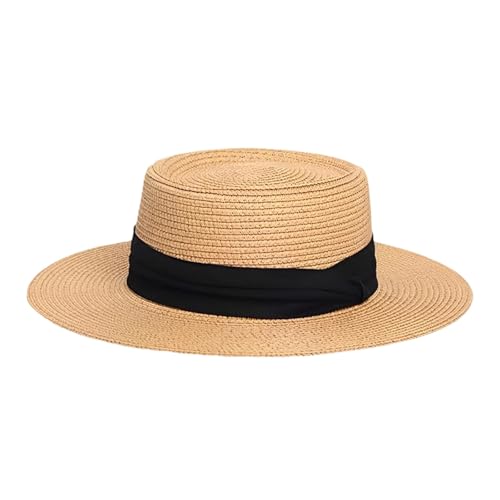 JazRvr Strohhut Damen, Eleganter Sommerhut Mit Streifenmuster, Verstellbarer UV-Schutz Strohhut Für Strandurlaub Und Outdoor-Aktivitäten, Größe 54-58 cm JazRvr Strohhut Damen, Eleganter Sommerhut Mit Streifenmuster, Verstellbarer UV-Schutz Strohhut Für Strandurlaub Und Outdoor-Aktivitäten, Größe 54-58 cm von JazRvr